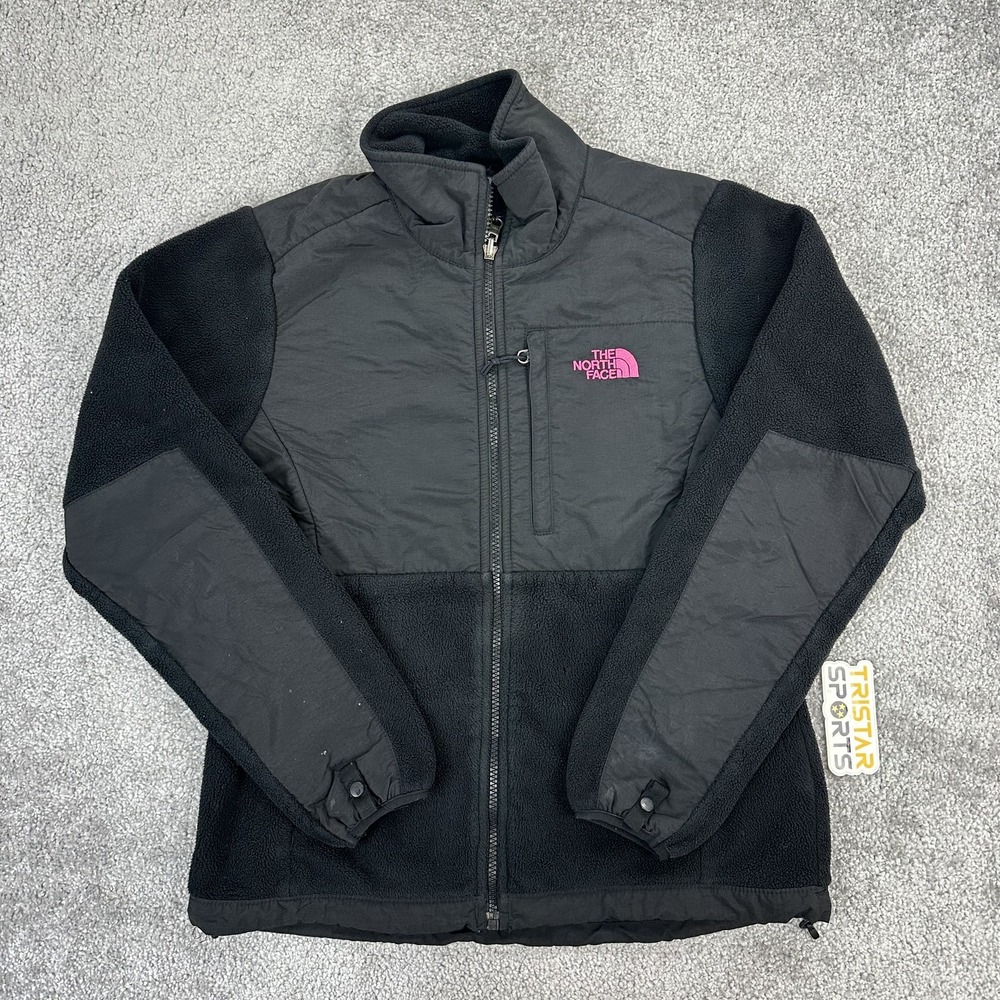 The North Face Jacket Womens Small Black Polartec Fleece Pink Ribbon Full Zip